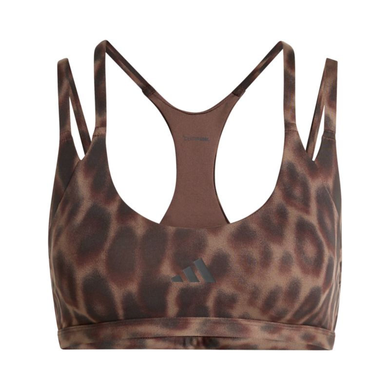 Adidas Optime Workout Leopard Strappy Light Support Bra Sport BH