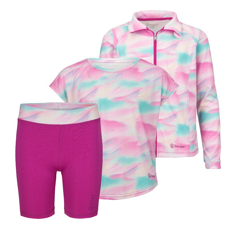 Benger Short+Jacke+Funktionsshirt Fitnesskombi